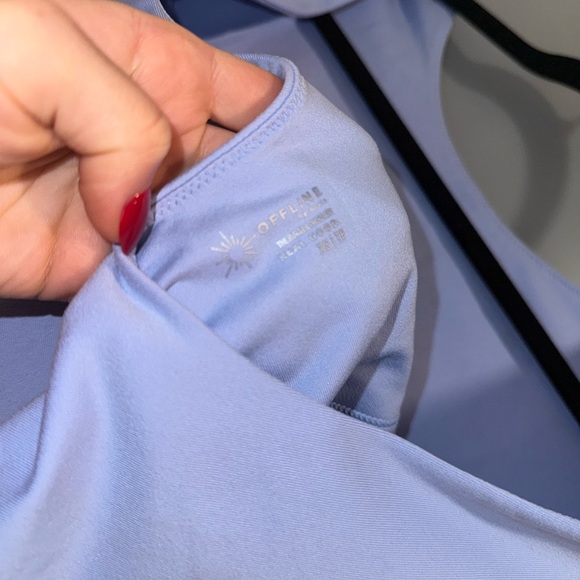 OFFLINE by AERIE Butter Soft Periwinkle Long Sleeve Backless Top - Picture 6 of 6